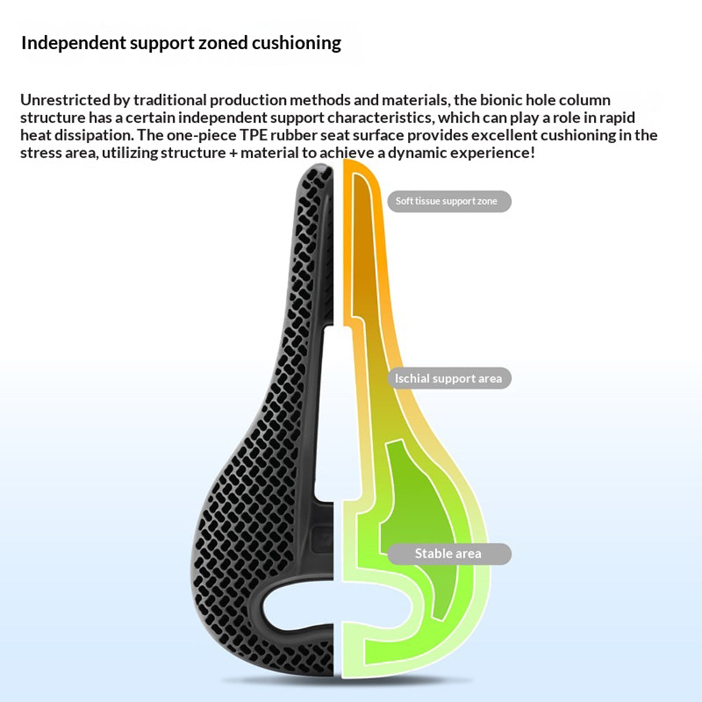 WEST BIKING YP08012653D Honeycomb Hollow Bike Saddle Breathable Seat Cushion for Road Mountain Bike