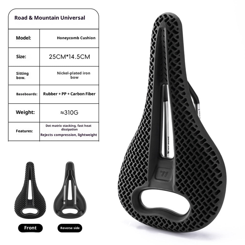 WEST BIKING YP08012653D Honeycomb Hollow Bike Saddle Breathable Seat Cushion for Road Mountain Bike