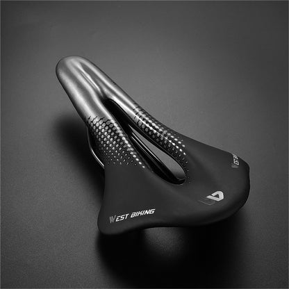 WEST BIKING YP0801117 Bike Saddle Seat Cushion Breathable PU Leather Hollow Comfortable Shockproof Road MTB Bike Cycling Saddle