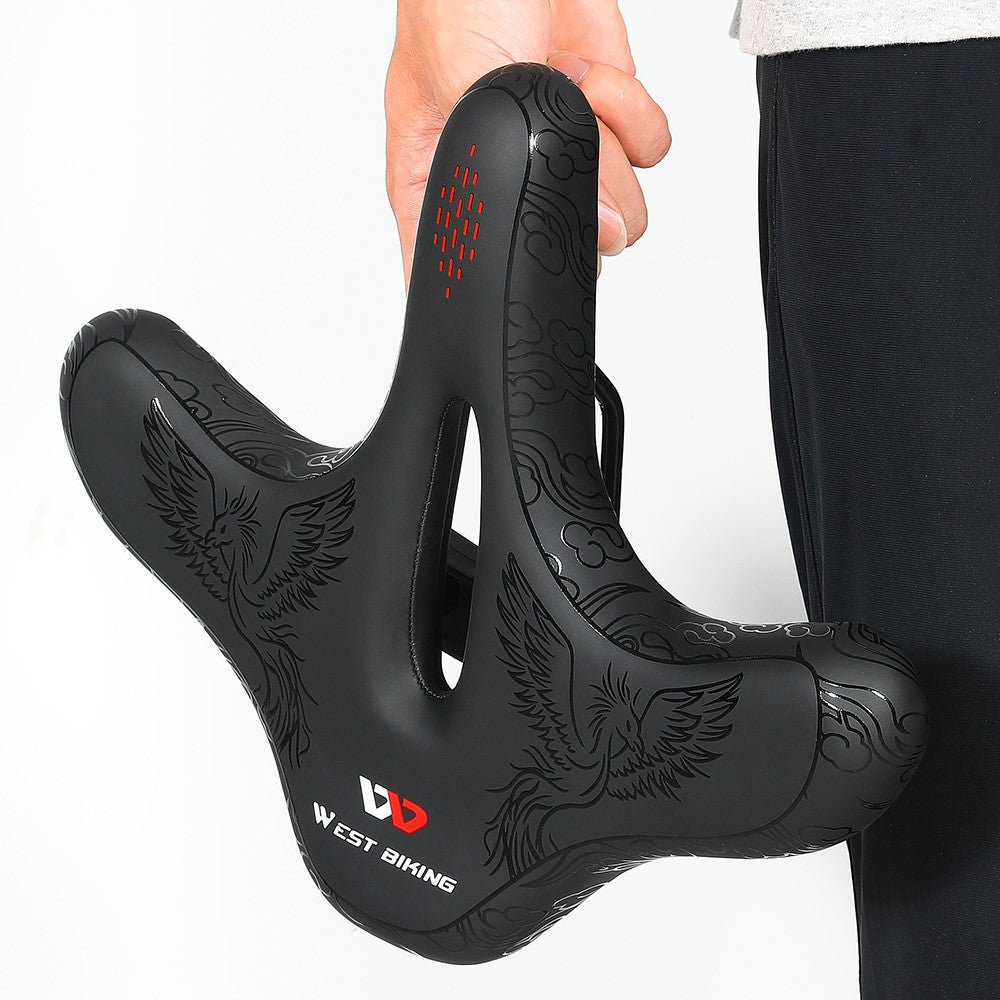 WEST BIKING Extra Wide Shock Absorption Hollow Bicycle Saddle Bike Seat Cushion
