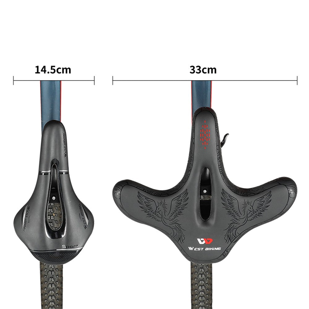 WEST BIKING Extra Wide Shock Absorption Hollow Bicycle Saddle Bike Seat Cushion