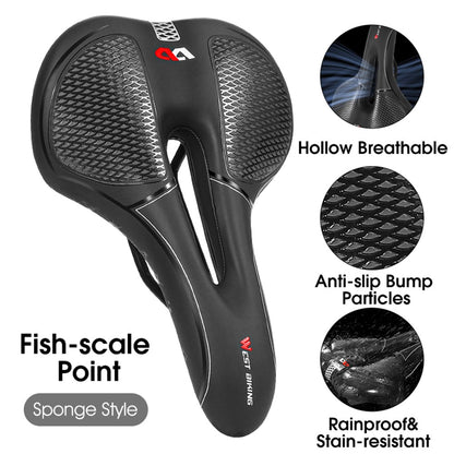 WEST BIKING YP0801128-129 Shockproof Bike Saddle Breathable MTB Road Bicycle Seat Cushion