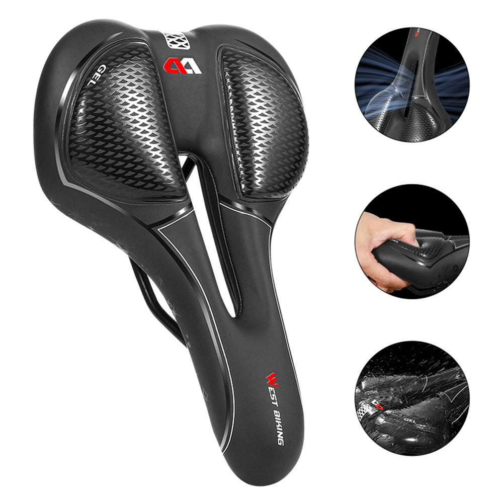 WEST BIKING YP0801128-129 Shockproof Bike Saddle Breathable MTB Road Bicycle Seat Cushion