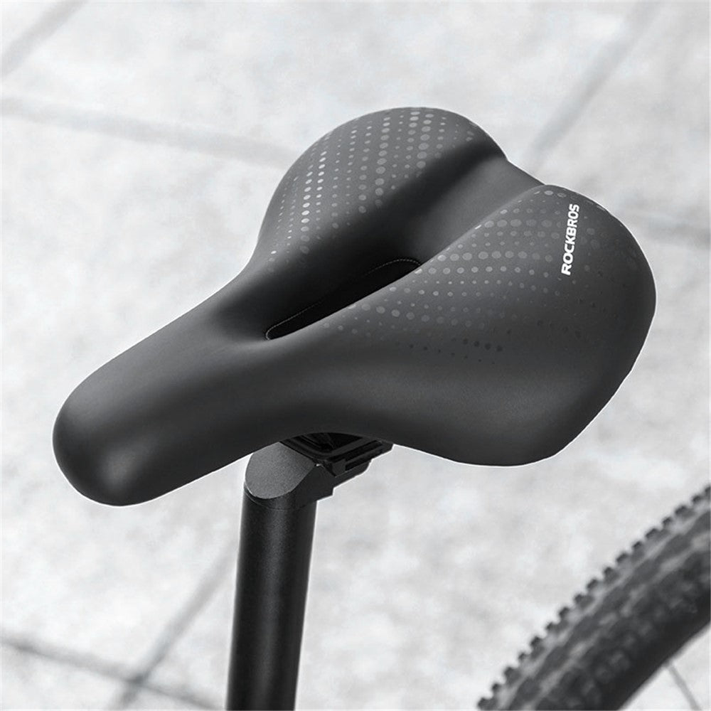 ROCKBROS 38218916002 MTB Bike Widen Saddle Seat PU Leather Shock-absorption Bicycle Cushion