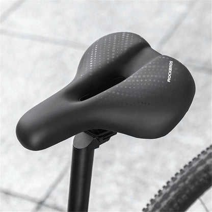 ROCKBROS 38218916002 MTB Bike Widen Saddle Seat PU Leather Shock-absorption Bicycle Cushion