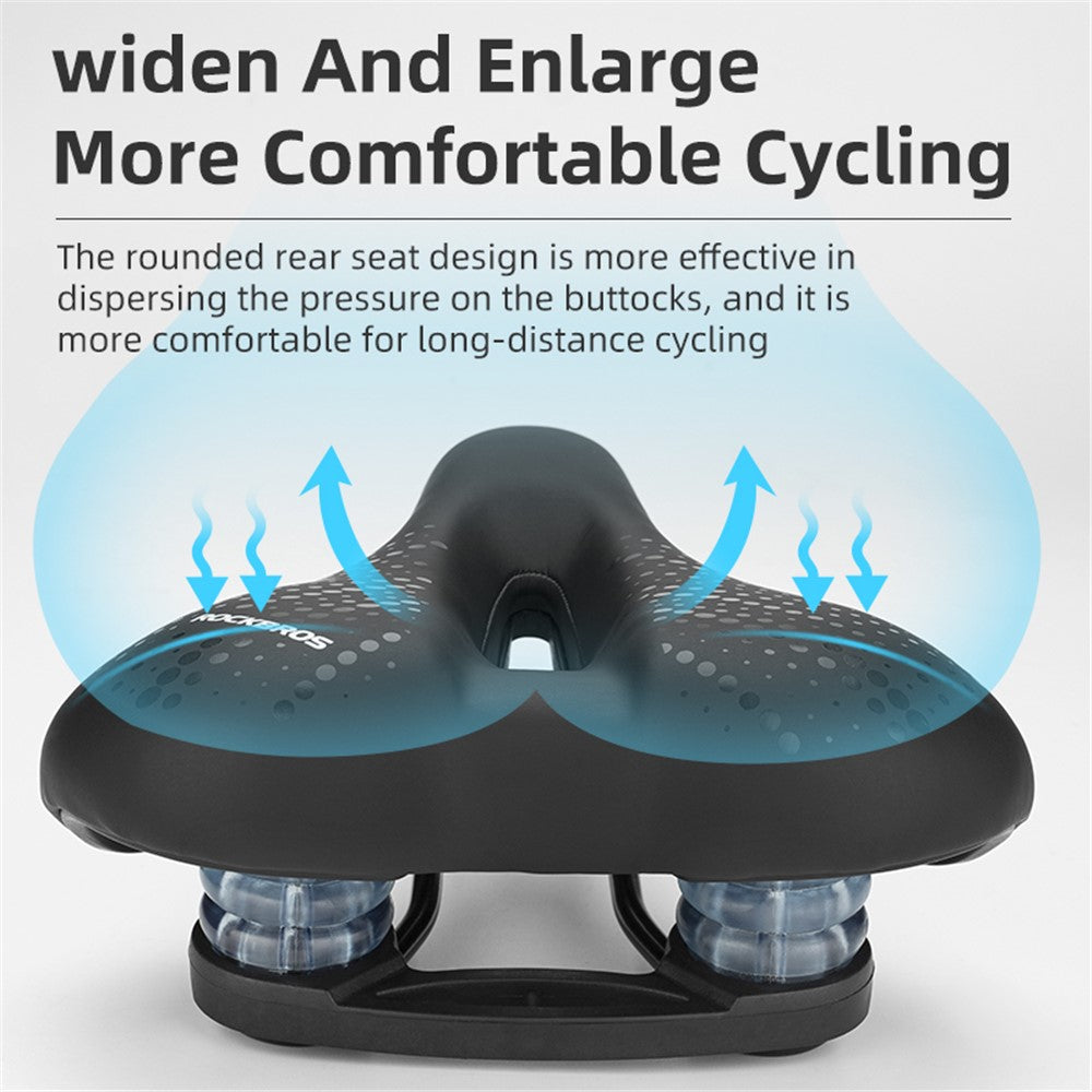 ROCKBROS 38218916002 MTB Bike Widen Saddle Seat PU Leather Shock-absorption Bicycle Cushion
