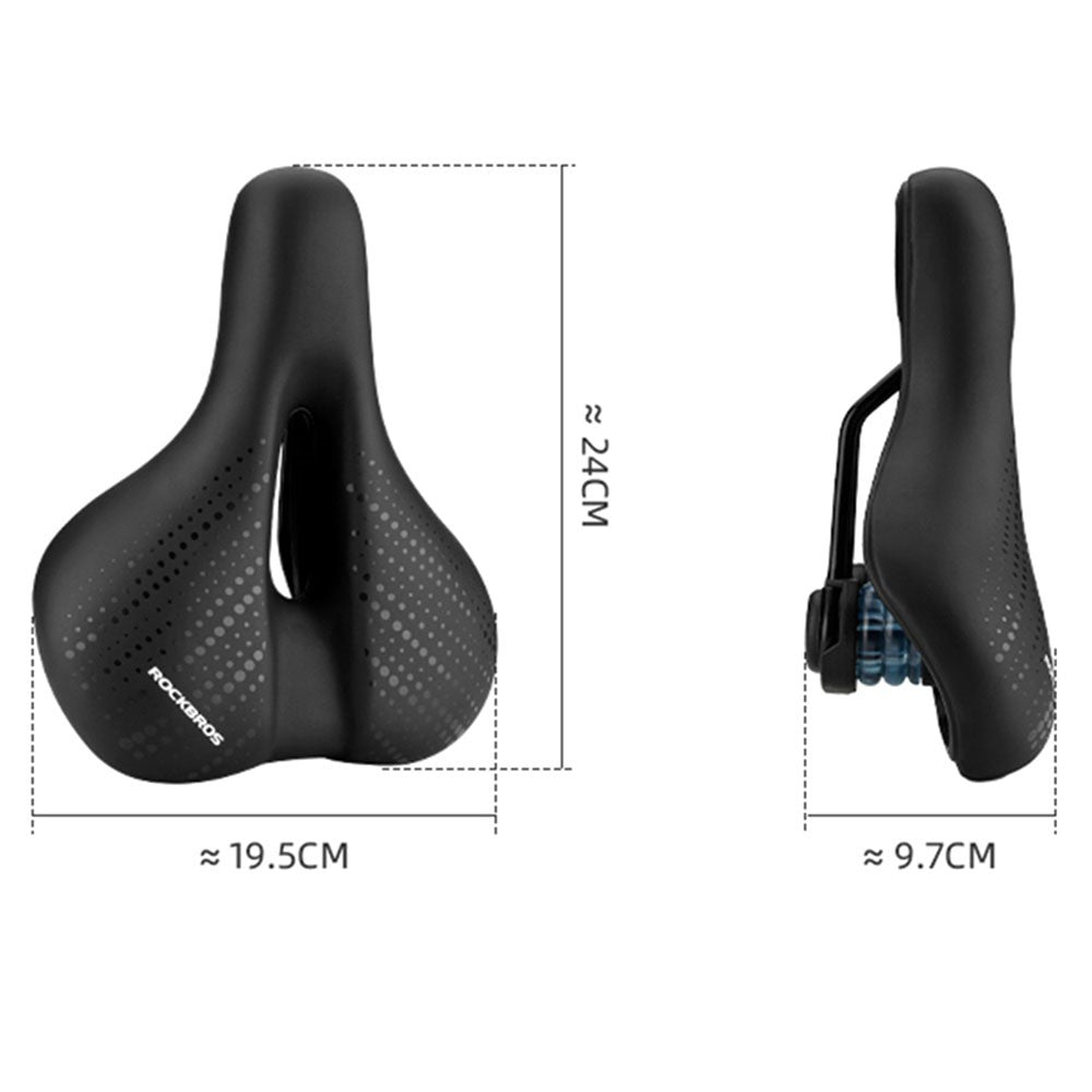 ROCKBROS 38218916002 MTB Bike Widen Saddle Seat PU Leather Shock-absorption Bicycle Cushion
