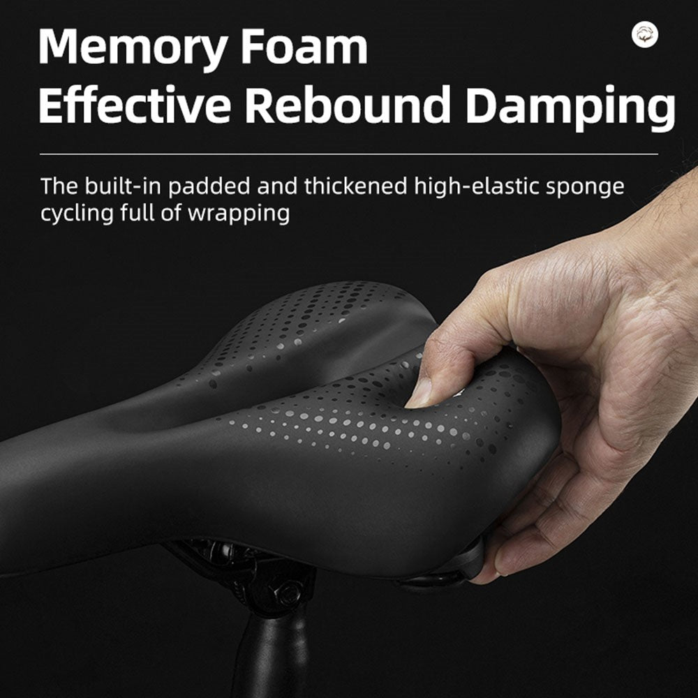 ROCKBROS 38218916002 MTB Bike Widen Saddle Seat PU Leather Shock-absorption Bicycle Cushion
