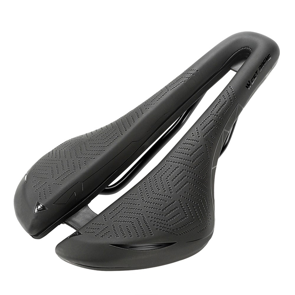 WEST BIKING YP0801136 Ultralight Road Bike Saddle Hollow Seat Cushion Waterproof Leather Cycling Saddle