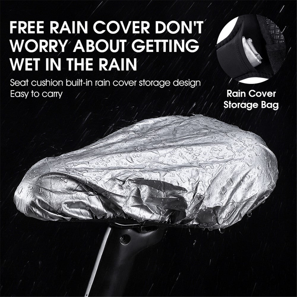 WEST BIKING YP0801143 Bike Cycling Saddle Thicken Breathable Shock-absorption Bicycle Seat Cushion with Rainproof Cover