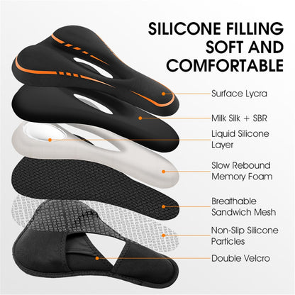 WEST BIKING YP0801143 Bike Cycling Saddle Thicken Breathable Shock-absorption Bicycle Seat Cushion with Rainproof Cover