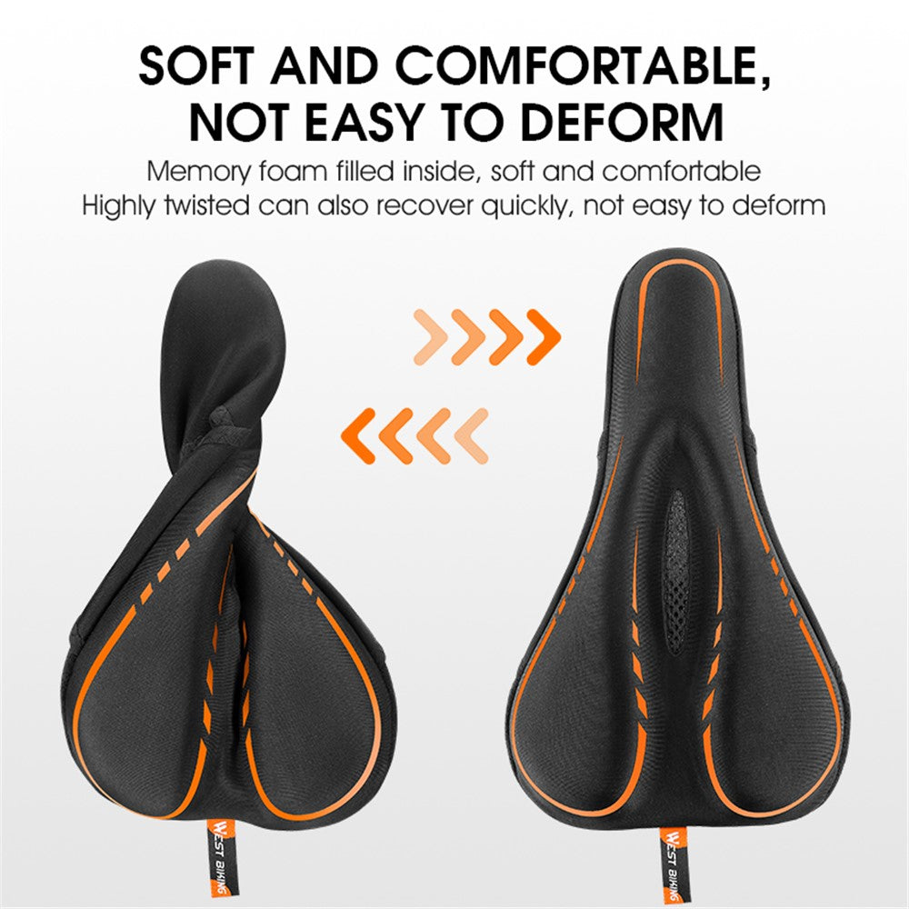 WEST BIKING YP0801143 Bike Cycling Saddle Thicken Breathable Shock-absorption Bicycle Seat Cushion with Rainproof Cover