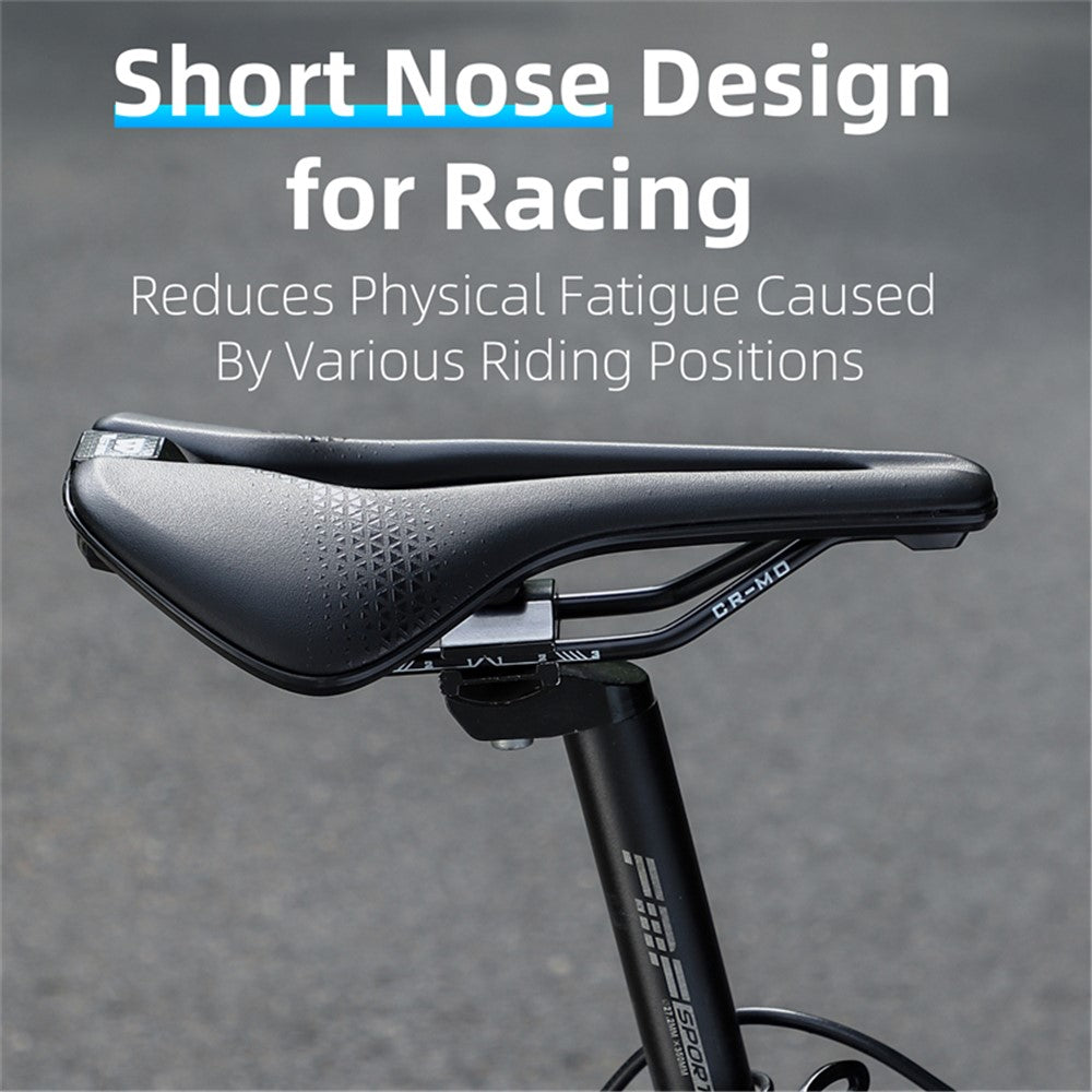 WEST BIKING YP0801170 Bike Cycling Short Nose Saddle Hollow Breathable PU Leather Bicycle Seat