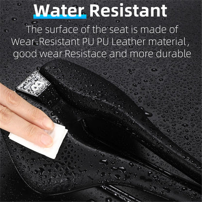 WEST BIKING YP0801170 Bike Cycling Short Nose Saddle Hollow Breathable PU Leather Bicycle Seat