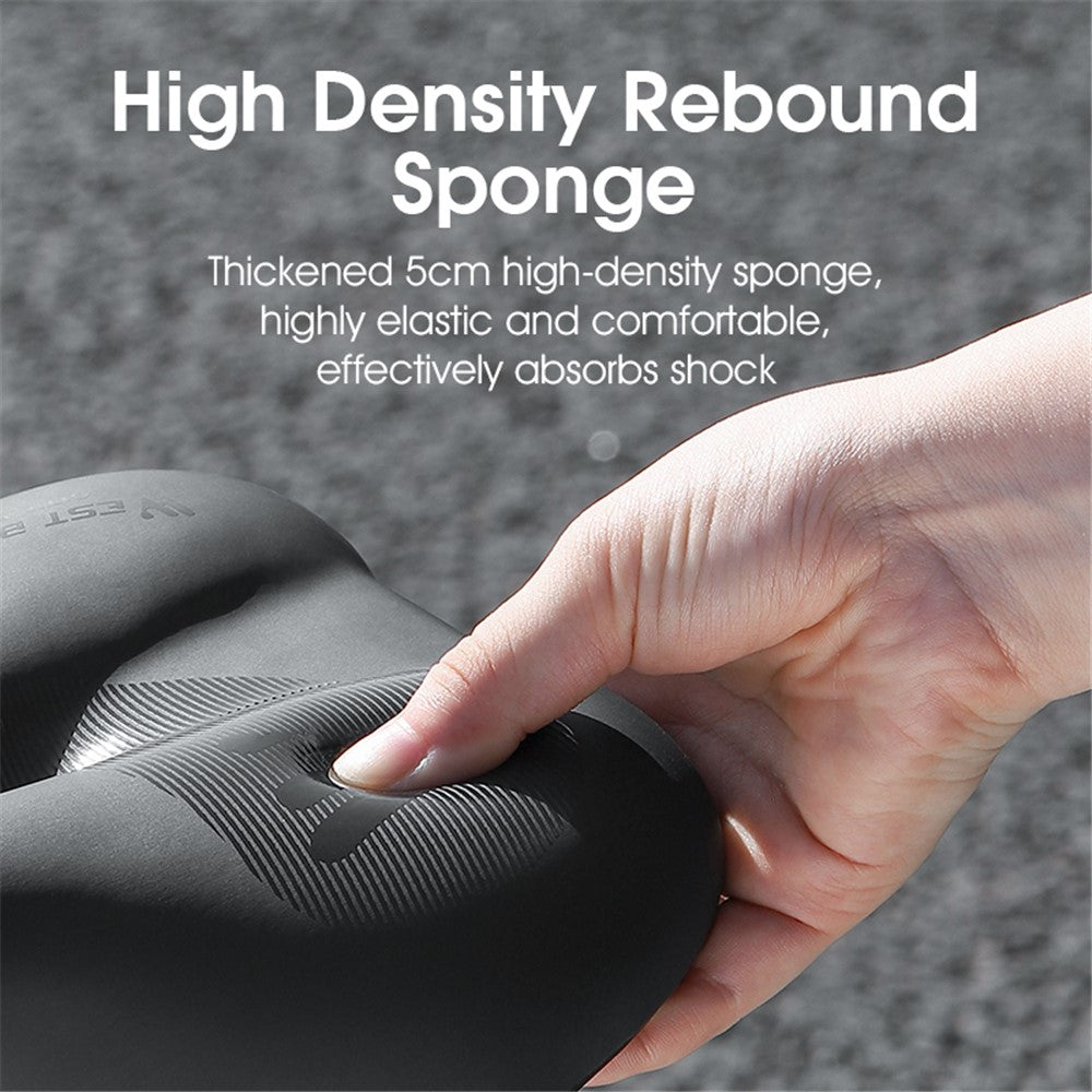 WEST BIKING YP0801176 PU Leather Bike Cycling Saddle Hollow Breathable Bicycle Seat Cushion