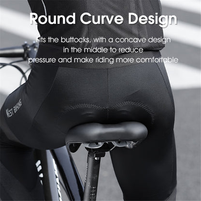 WEST BIKING YP0801176 PU Leather Bike Cycling Saddle Hollow Breathable Bicycle Seat Cushion