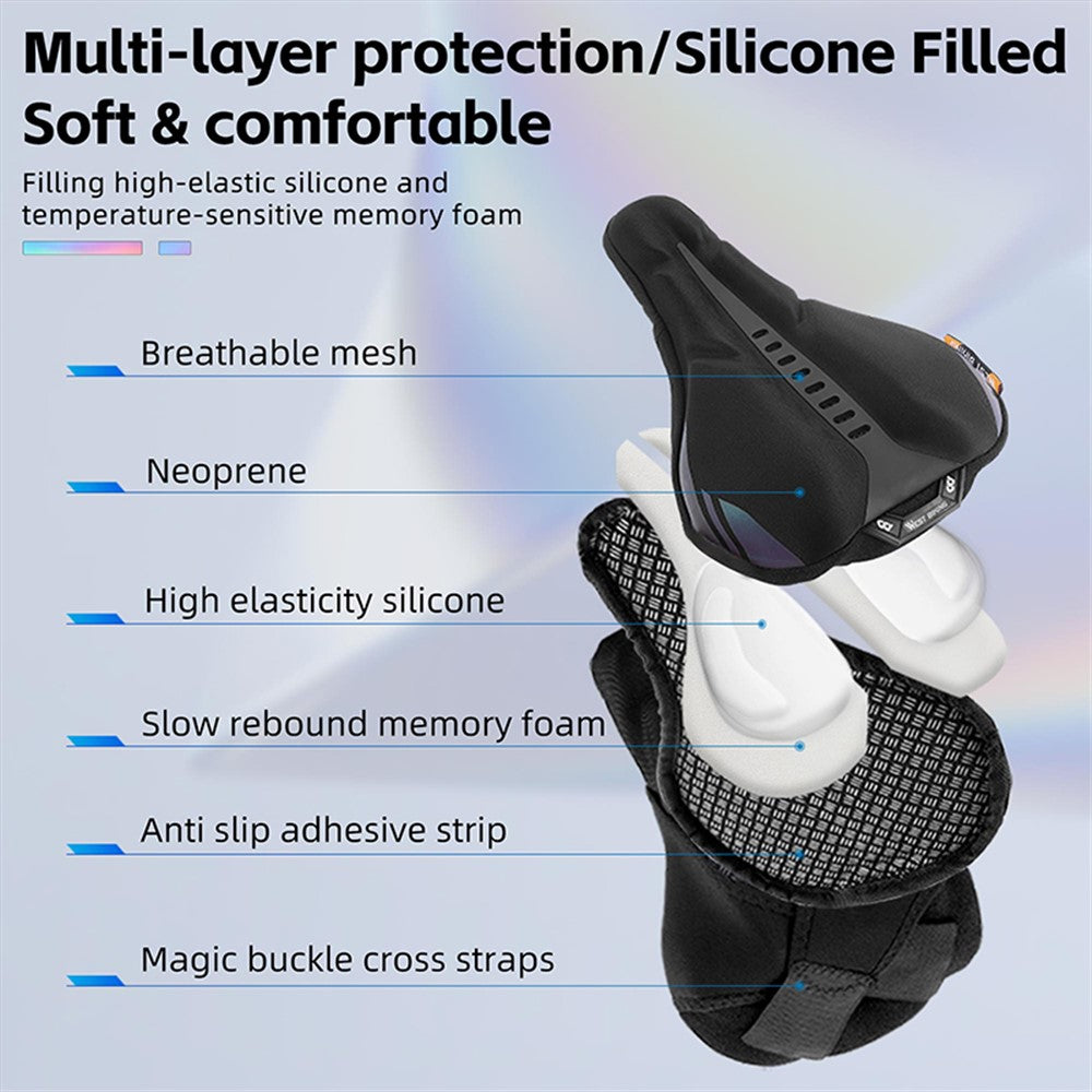 WEST BIKING YP0801177-178 Bike Cycling Saddle Cover Breathable Shock-absorption Memory Foam Bicycle Seat Cushion