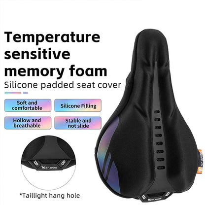 WEST BIKING YP0801177-178 Bike Cycling Saddle Cover Breathable Shock-absorption Memory Foam Bicycle Seat Cushion