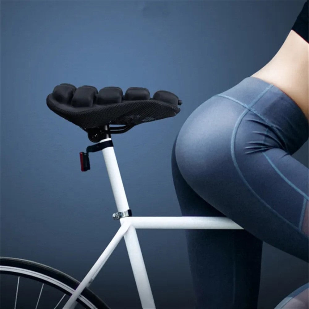 BC-203 2.0 Black Bike Folding Cushion Seat Cover Inflatable Airbag Bicycle Seat Cover with Pump, Size: S