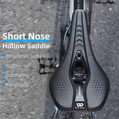 WEST BIKING YP0801188 MTB Road Bike Saddle Center Hollow Breathable PU Leather Bicycle Seat
