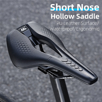 WEST BIKING YP0801188 MTB Road Bike Saddle Center Hollow Breathable PU Leather Bicycle Seat