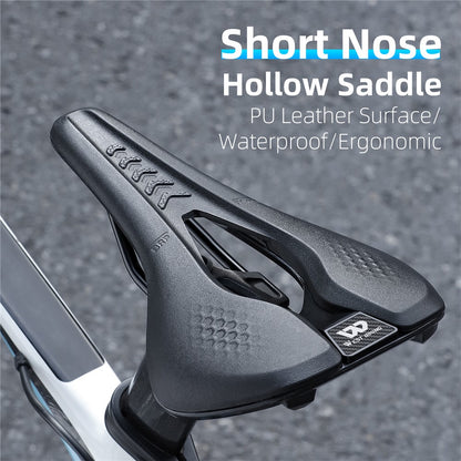 WEST BIKING YP0801188 MTB Road Bike Saddle Center Hollow Breathable PU Leather Bicycle Seat