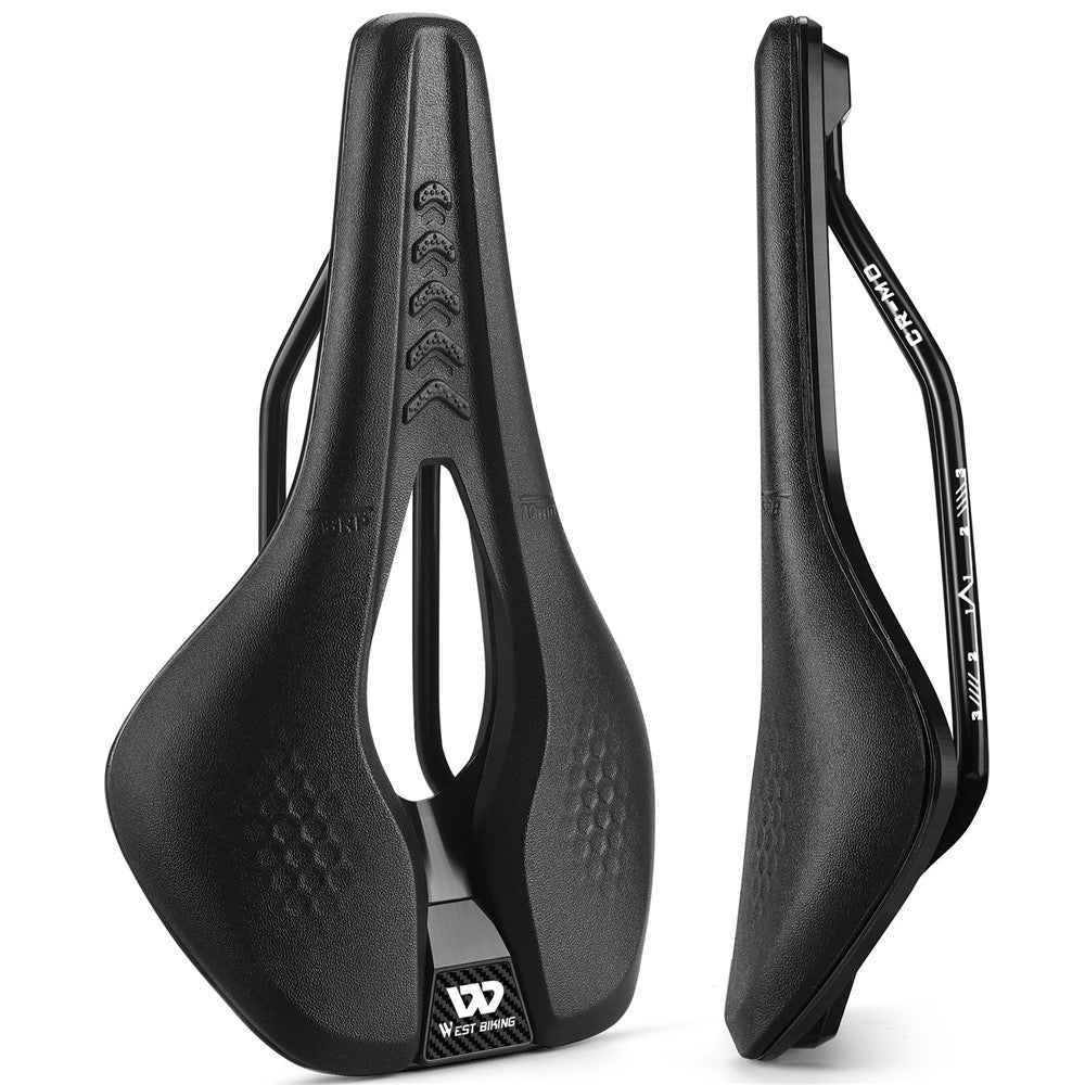 WEST BIKING YP0801188 MTB Road Bike Saddle Center Hollow Breathable PU Leather Bicycle Seat