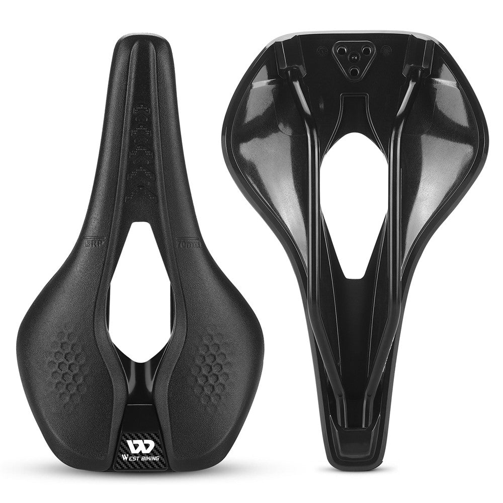 WEST BIKING YP0801188 MTB Road Bike Saddle Center Hollow Breathable PU Leather Bicycle Seat