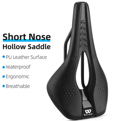 WEST BIKING YP0801188 MTB Road Bike Saddle Center Hollow Breathable PU Leather Bicycle Seat