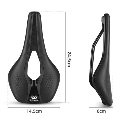 WEST BIKING YP0801188 MTB Road Bike Saddle Center Hollow Breathable PU Leather Bicycle Seat