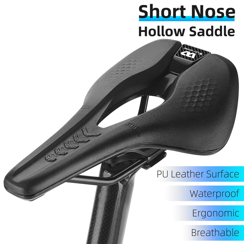 WEST BIKING YP0801188 MTB Road Bike Saddle Center Hollow Breathable PU Leather Bicycle Seat