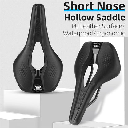 WEST BIKING YP0801188 MTB Road Bike Saddle Center Hollow Breathable PU Leather Bicycle Seat