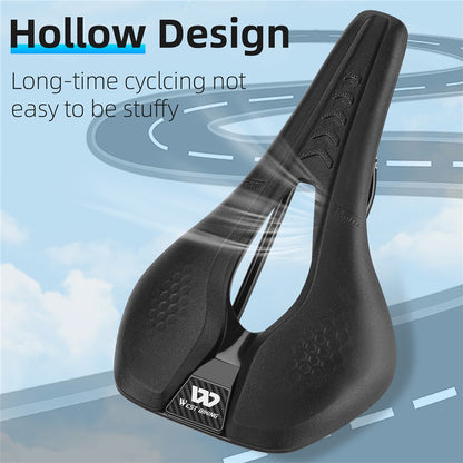 WEST BIKING YP0801188 MTB Road Bike Saddle Center Hollow Breathable PU Leather Bicycle Seat