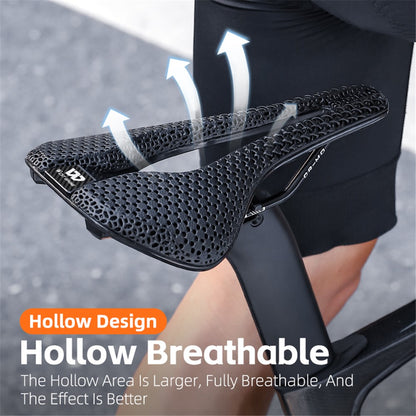 WEST BIKING YP0801182 3D Printing MTB Road Bike Short Nose Hollow Breathable Bicycle Seat
