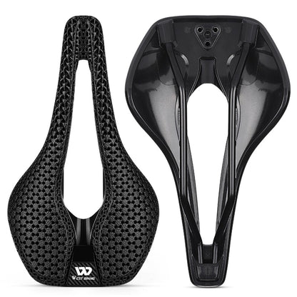 WEST BIKING YP0801182 3D Printing MTB Road Bike Short Nose Hollow Breathable Bicycle Seat