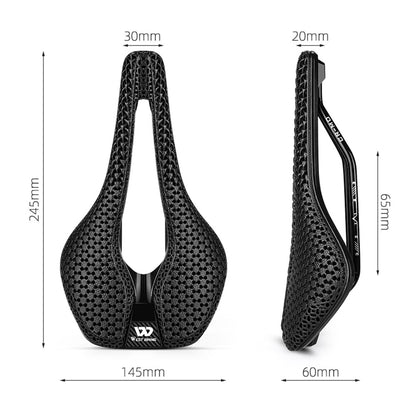 WEST BIKING YP0801182 3D Printing MTB Road Bike Short Nose Hollow Breathable Bicycle Seat