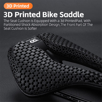 WEST BIKING YP0801182 3D Printing MTB Road Bike Short Nose Hollow Breathable Bicycle Seat