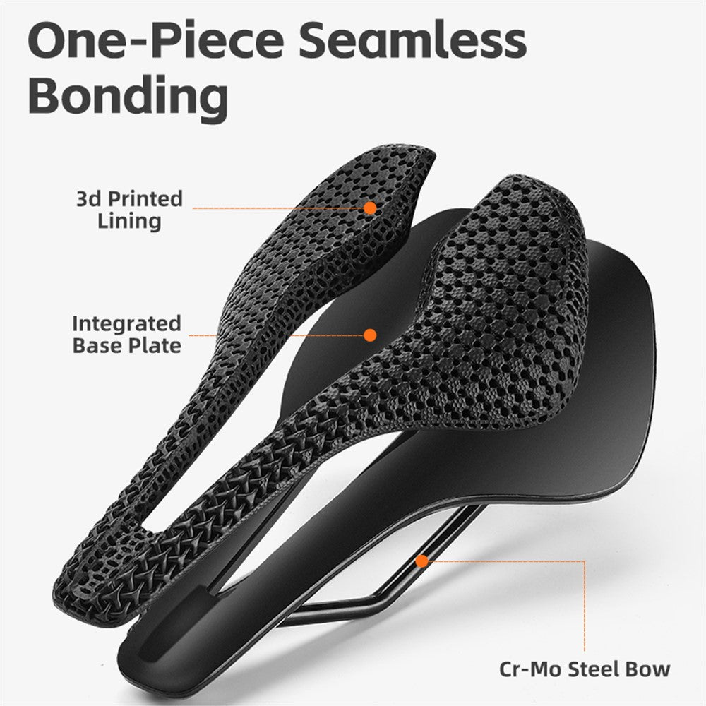 WEST BIKING YP0801182 3D Printing MTB Road Bike Short Nose Hollow Breathable Bicycle Seat