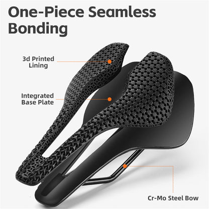 WEST BIKING YP0801182 3D Printing MTB Road Bike Short Nose Hollow Breathable Bicycle Seat