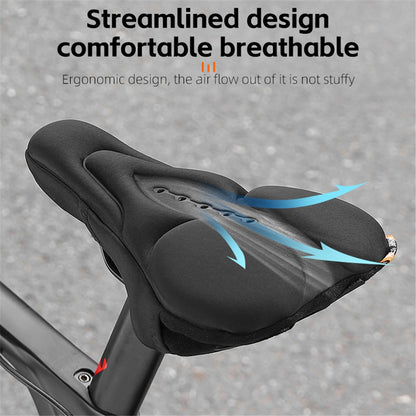 WEST BIKING YP0801184 Bike Cushion Seat Cover Silicone+Lycra Fiber+Sponge Shock-resistant MTB Seat Cushion for Cycling