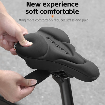 WEST BIKING YP0801184 Bike Cushion Seat Cover Silicone+Lycra Fiber+Sponge Shock-resistant MTB Seat Cushion for Cycling