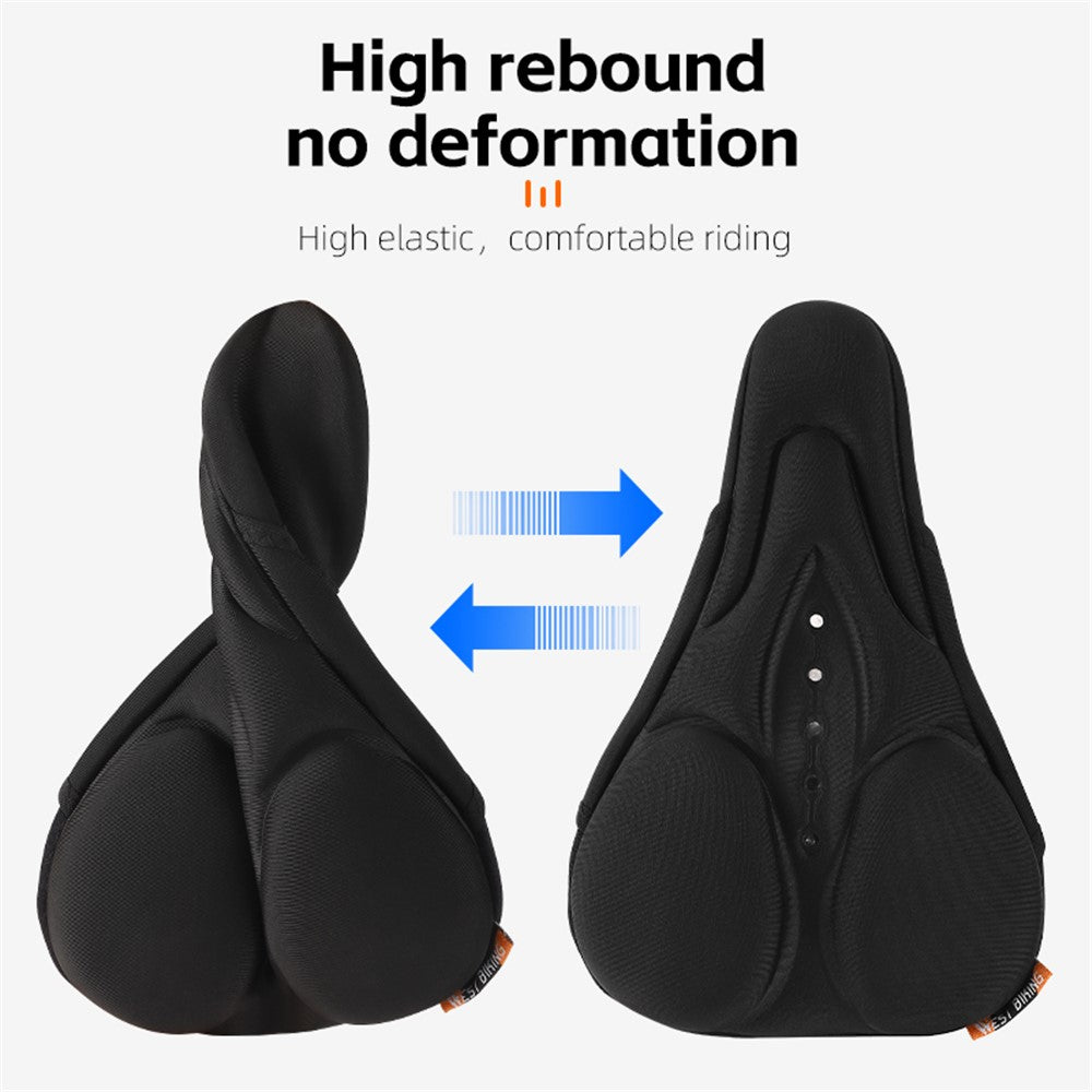 WEST BIKING YP0801184 Bike Cushion Seat Cover Silicone+Lycra Fiber+Sponge Shock-resistant MTB Seat Cushion for Cycling