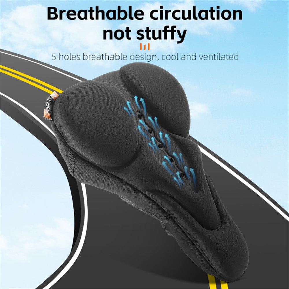 WEST BIKING YP0801184 Bike Cushion Seat Cover Silicone+Lycra Fiber+Sponge Shock-resistant MTB Seat Cushion for Cycling