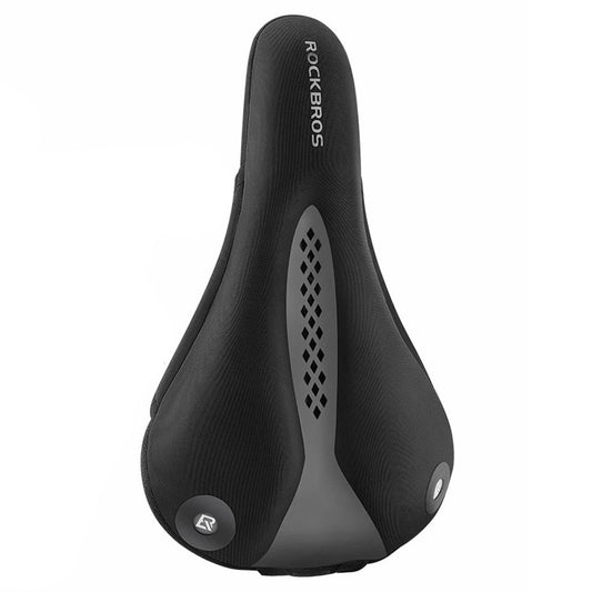 ROCKBROS Bike Saddle Cover Memory Foam + Liquid Silicone Thicken Bicycle Seat Cushion with Dual Tail Light