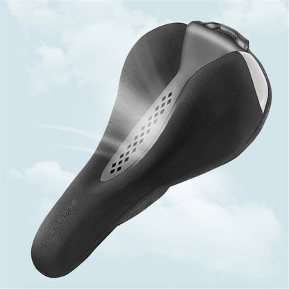 ROCKBROS Bike Saddle Cover Memory Foam + Liquid Silicone Thicken Bicycle Seat Cushion with Dual Tail Light