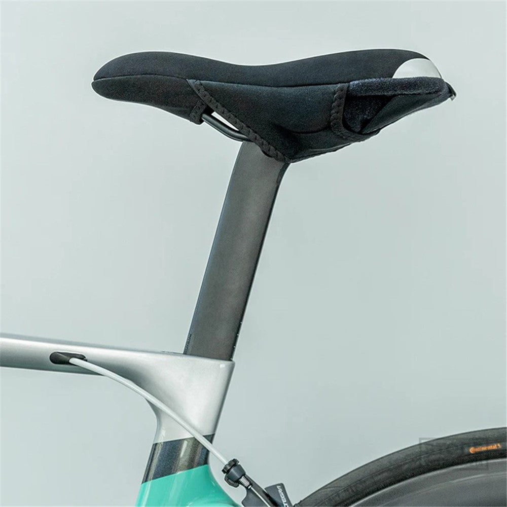ROCKBROS Bike Saddle Cover Memory Foam + Liquid Silicone Thicken Bicycle Seat Cushion with Dual Tail Light