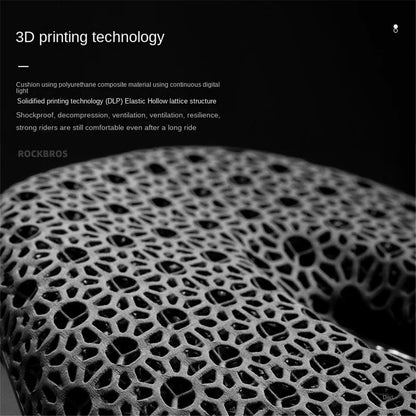 ROCKBROS 3D Printing Bike Saddle Polyurethane+Carbon Fiber Breathable Bicycle Seat Cushion