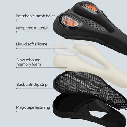 ROCKBROS G00 Bike Saddle Cover Thicken Silicone Breathable Shock-absorption Bicycle Seat Cushion