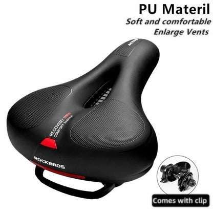 ROCKBROS AQ-6090 PU Leather+Memory Foam Bike Seat Saddle Breathable Bicycle Seat Cushion