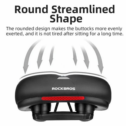ROCKBROS AQ-6090 PU Leather+Memory Foam Bike Seat Saddle Breathable Bicycle Seat Cushion
